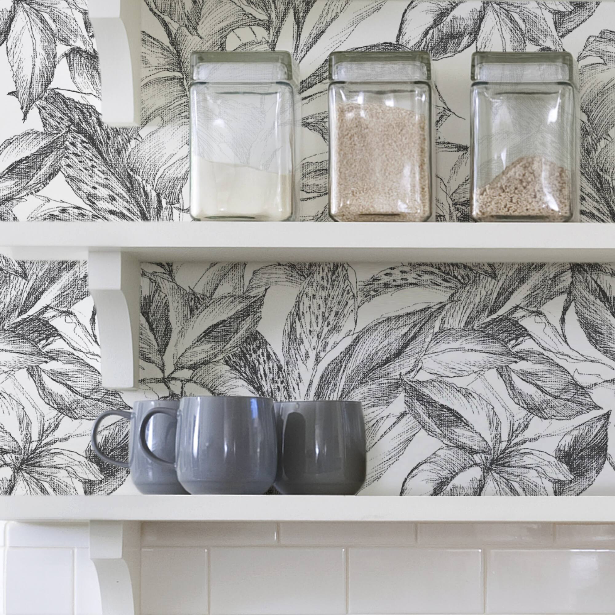 NuWallpaper Black Canopy Peel & Stick Wallpaper